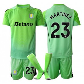 Aston Villa Emiliano Martinez #23 Brankářské Dětské Venkovní dres komplet 2025-26 Krátký Rukáv (+ trenýrky)